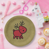 Niedlicher Weihnachtsmann in Rot-Schwarz-Cartoon Pappteller (Party)