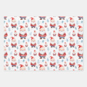 Niedlicher Weihnachtsmann in Wasserfarbe Illustrat Geschenkpapier Set (Vorderseite 3)