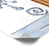 Niedlicher Weihnachtsmann, Jingle Bells Schneefloc Poster (Ecke)