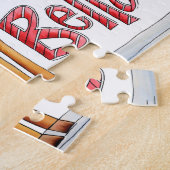 Niedlicher Weihnachtsmann, Jingle Bells Schneefloc Puzzle (Seite)