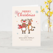 Niedlicher Weihnachtsmann Karte (Gelbe Blume)