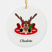 Niedlicher Weihnachtsmann Keramik Ornament (Vorne)