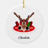 Niedlicher Weihnachtsmann Keramik Ornament (Hinten)