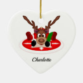 Niedlicher Weihnachtsmann Keramik Ornament (Hinten)