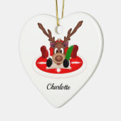 Niedlicher Weihnachtsmann Keramik Ornament (Links)