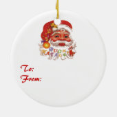 Niedlicher Weihnachtsmann Keramik Ornament (Hinten)