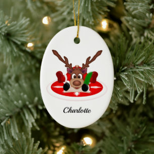 Niedlicher Weihnachtsmann Keramik Ornament