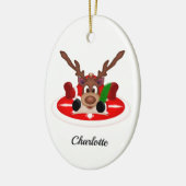 Niedlicher Weihnachtsmann Keramik Ornament (Links)