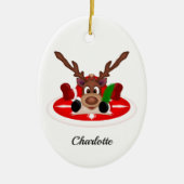 Niedlicher Weihnachtsmann Keramik Ornament (Vorne)