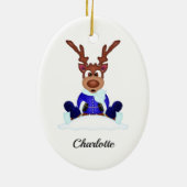 Niedlicher Weihnachtsmann Keramik Ornament (Hinten)