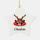 Niedlicher Weihnachtsmann Keramik Ornament (Vorne)