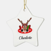 Niedlicher Weihnachtsmann Keramik Ornament (Links)