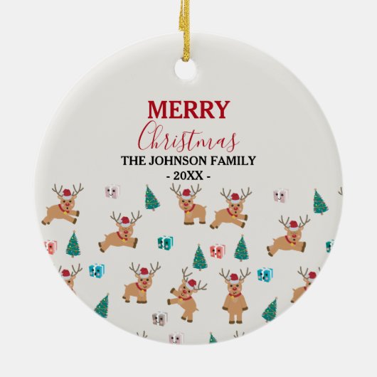 Niedlicher Weihnachtsmann Keramik Ornament (Hinten)