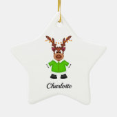 Niedlicher Weihnachtsmann Keramik Ornament (Hinten)