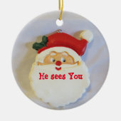 Niedlicher Weihnachtsmann Keramik Ornament (Vorne)