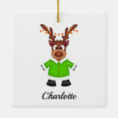 Niedlicher Weihnachtsmann Keramikornament (Rückseite)