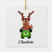 Niedlicher Weihnachtsmann Keramikornament (Rückseite)