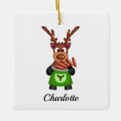 Niedlicher Weihnachtsmann Keramikornament (Vorderseite)