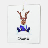 Niedlicher Weihnachtsmann Keramikornament (Links)