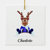 Niedlicher Weihnachtsmann Keramikornament (Rückseite)