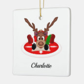 Niedlicher Weihnachtsmann Keramikornament (Links)