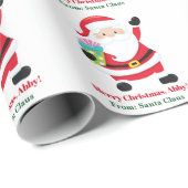 Niedlicher Weihnachtsmann Kinder Weihnachten Geschenkpapier (Rolleneckpunkt)