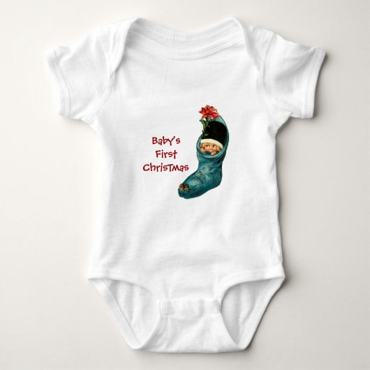 Niedlicher Weihnachtsmann, Kleines Kind, Rosa Blau Baby Strampler (Vorderseite)