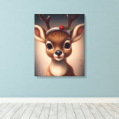 Niedlicher Weihnachtsmann Leinwanddruck (Insitu (Holzboden))