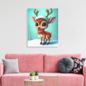 Niedlicher Weihnachtsmann Leinwanddruck (Insitu (Wohnzimmer))