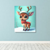 Niedlicher Weihnachtsmann Leinwanddruck (Insitu (Holzboden))