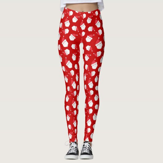 Niedlicher Weihnachtsmann-Leiter Weihnachten Leggings (Vorderseite)