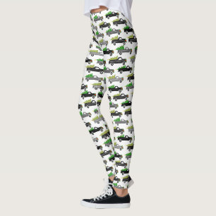 Niedlicher Weihnachtsmann Lieferwagen Trucks Baum Leggings