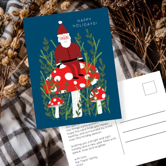 Niedlicher Weihnachtsmann Magische Pilze CUSTOM Ur Postkarte