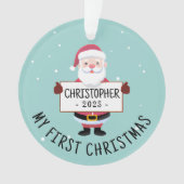 Niedlicher Weihnachtsmann Mein erster Individuelle Ornament (Vorderseite)