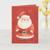 Niedlicher Weihnachtsmann Minimalistisch Red Frohe Karte (Gelbe Blume)