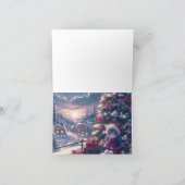 Niedlicher Weihnachtsmann mit Bart Dankeskarte (Innenseite)