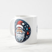 Niedlicher Weihnachtsmann mit Bäumen Kaffeetasse (Vorderseite Links)