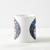 Niedlicher Weihnachtsmann mit Bäumen Kaffeetasse (Mittel)
