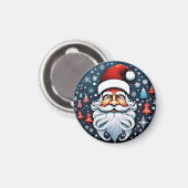 Niedlicher Weihnachtsmann mit Bäumen Magnet (Vorderseite/Rückseite)