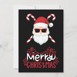 Niedlicher Weihnachtsmann mit Candy Cane Cross Bon Feiertagskarte