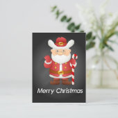 Niedlicher Weihnachtsmann mit Candy Cane Postkarte (Stehend Vorderseite)