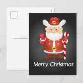 Niedlicher Weihnachtsmann mit Candy Cane Postkarte (Vorne/Hinten)