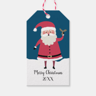 Niedlicher Weihnachtsmann mit dem Ausbruch der hei Geschenkanhänger