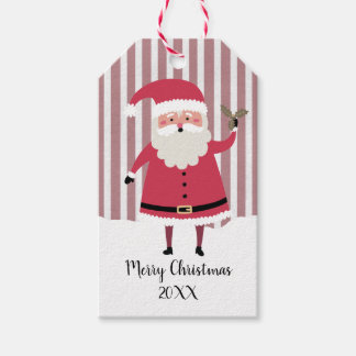 Niedlicher Weihnachtsmann mit dem Ausbruch der hei Geschenkanhänger