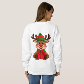 Niedlicher Weihnachtsmann mit einem Geschenk Sweatshirt (Schwarz voll)