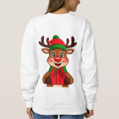Niedlicher Weihnachtsmann mit einem Geschenk Sweatshirt (Rückseite)