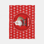 Niedlicher Weihnachtsmann mit einem Sack voll von Fleecedecke (Vorderseite)