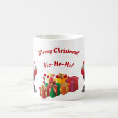 Niedlicher Weihnachtsmann mit einem Sack voll von Kaffeetasse (Mittel)