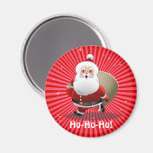 Niedlicher Weihnachtsmann mit einem Sack voller Ge Magnet (Vorderseite/Rückseite)
