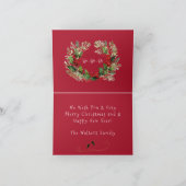 Niedlicher Weihnachtsmann mit Familiennamen Karte (Innenseite)